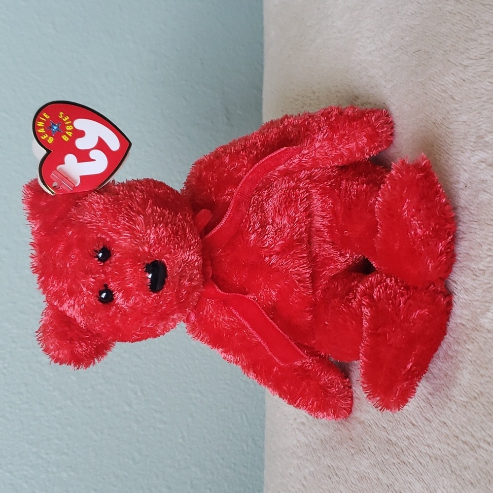 Sizzle 🐻 Red Hot Bear Ty Beanie Baby 🐻 Gift Kids Toy Rare Collectible, NWT